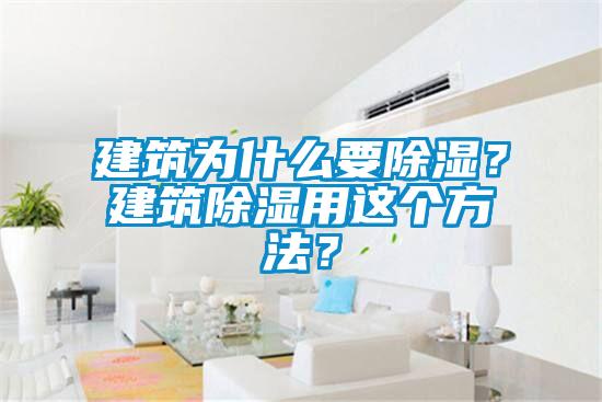 建筑為什么要除濕？建筑除濕用這個方法？